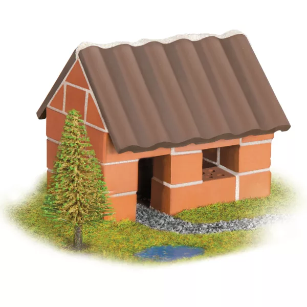 Конструктор с тухли Къща Teifoc готов модел от керамични тухли 6+