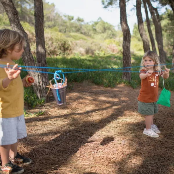 Детски комплект за игра с въже и макари за двор и гора 6+