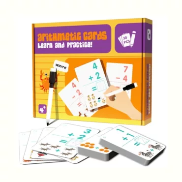 Образователни карти Уча се да смятам - кутия с комплект от 30 броя математически карти за деца над 4 години