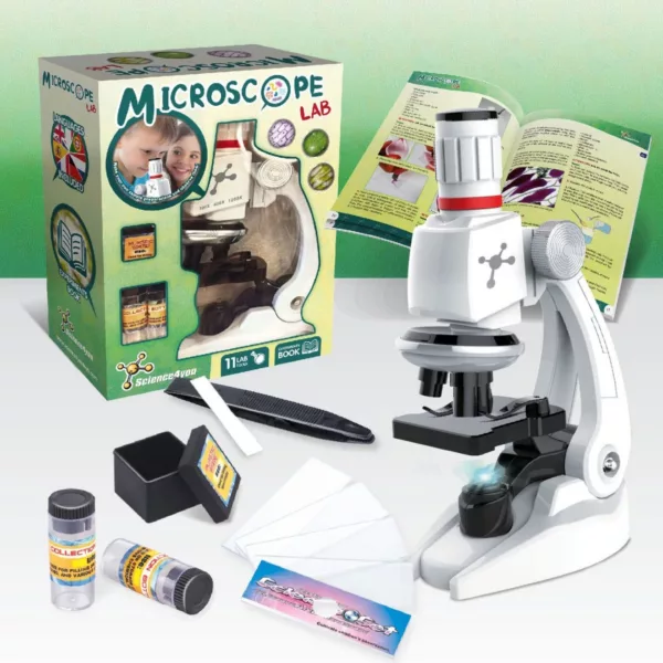 Детски микроскоп Science4you STEM комплект с аксесоари и препарати за експерименти деца 8+