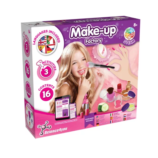 STEAM лаборатория за гримове Make-up Factory Science4you розов комплект 8+