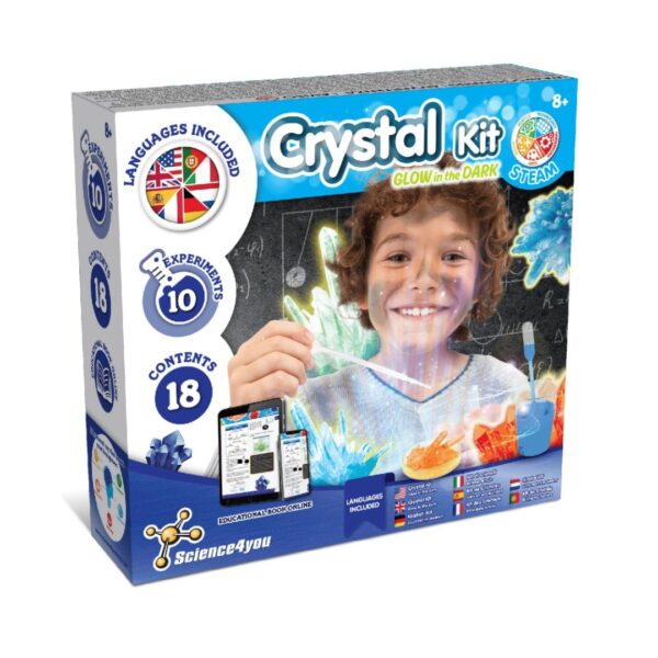 Растящи светещи кристали - Химичен комплект с 10 експеримента-bellamiestore