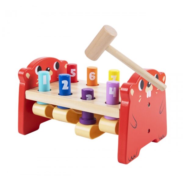 Tooky Toy Дървена игра с чукче - Бобърче-магазин за играчки