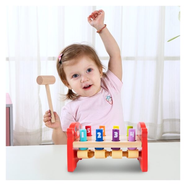 Tooky Toy Дървена игра с чукче - Бобърче-магазин за играчки