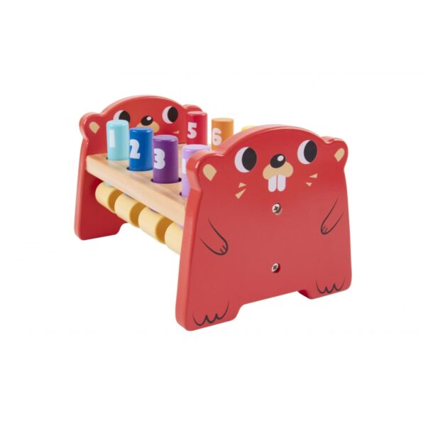 Tooky Toy Дървена игра с чукче - Бобърче-магазин за играчки