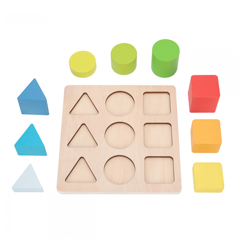 Tooky Toy Монтесори пъзел с геометрични фигури-bellamiestore