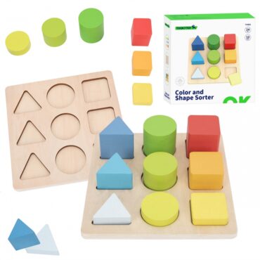 Tooky Toy Монтесори пъзел с геометрични фигури-bellamiestore