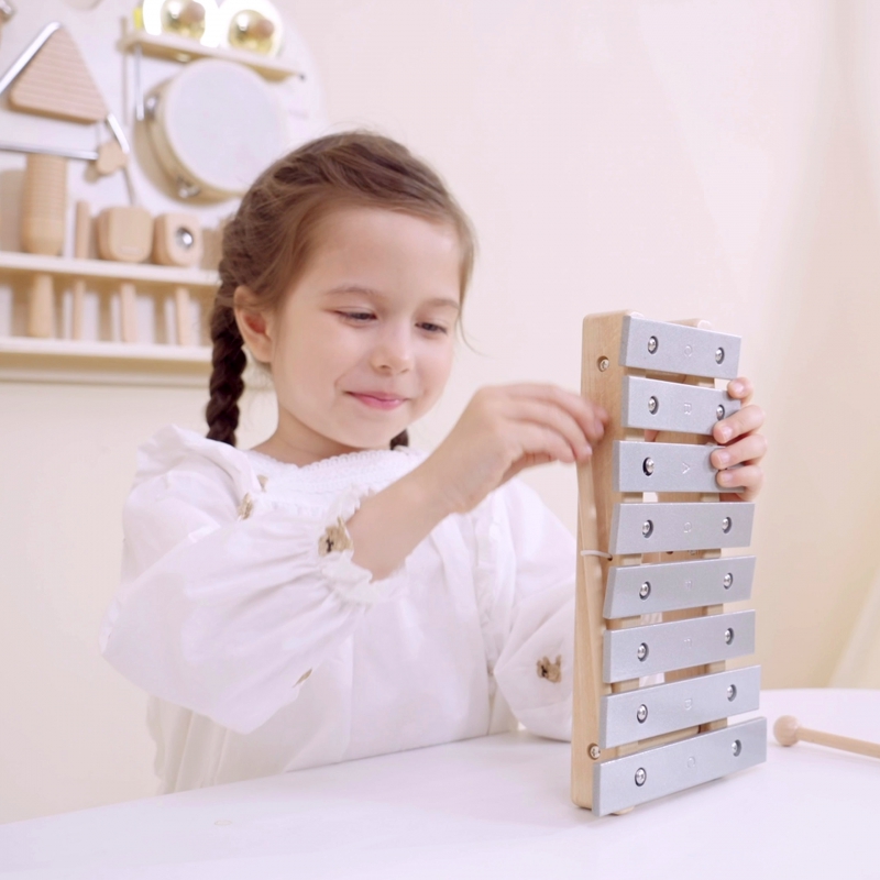 Дървена музикална дъска Viga Toys от 12 ударни инструмента - подходяща за детска градина 2