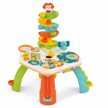 Образователна бебешка маса с топки спирала и музикални бутони цветна пластмаса 12+ месеца