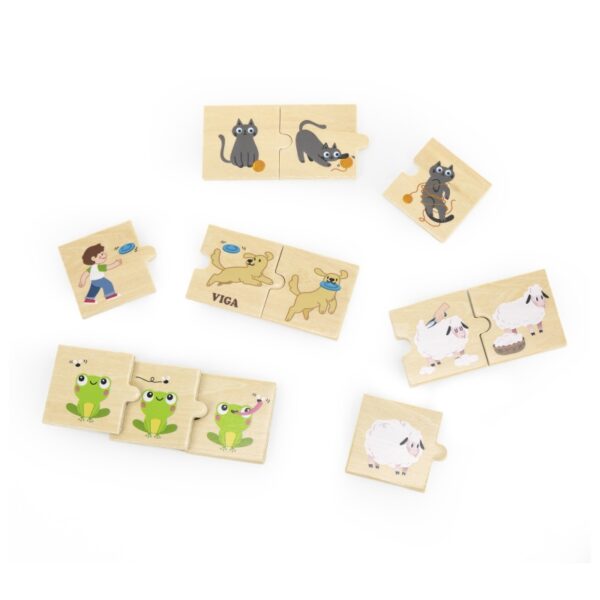 Детски логически пъзел - Какво правят животните -bellamiestore