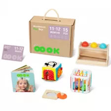 Монтесори сензорна кутия 5 в 1 Tooky Toy за деца 11&ndash;12 месеца