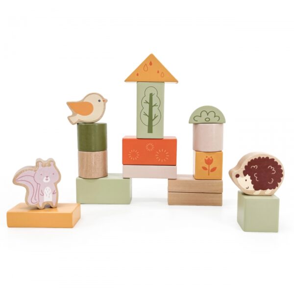 Polar B Дървени строителни блокчета 50 броя - Гора - дървени конструктори 1