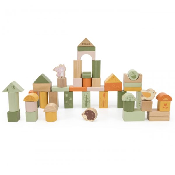 Polar B Дървени строителни блокчета 50 броя - Гора - дървени конструктори 2