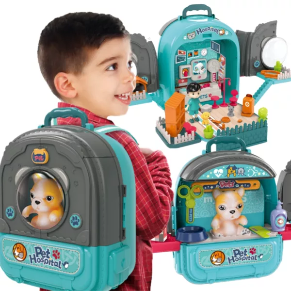Раница ветеринарна клиника Jolly с куче и аксесоари за ролеви игри 3+