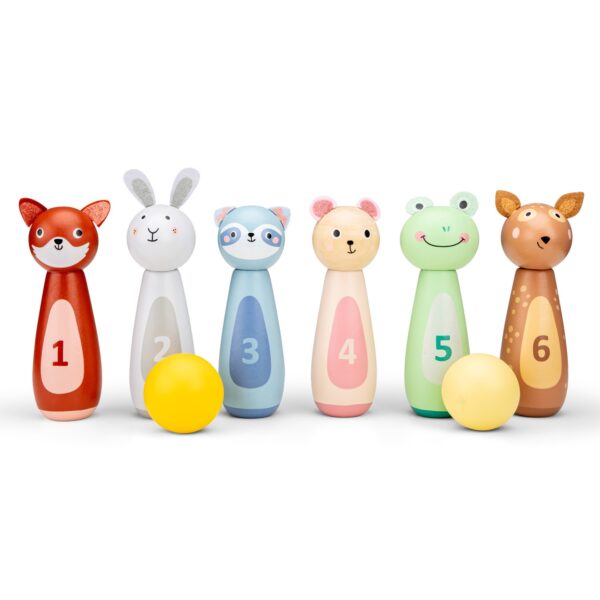 Дървен боулинг с животни New Classic Toys - играчки за деца