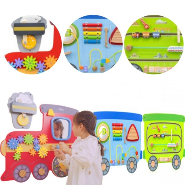 Дървена дъска за сензорна игра - Влак от Viga Toys - играчки за детски градини 6