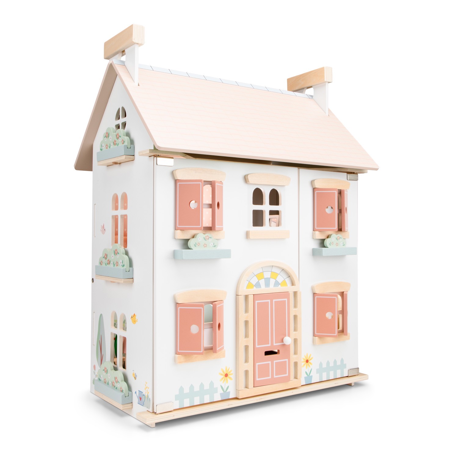 Дървена къща за кукли с мебели New Classic Toys - играчки за момичета 1