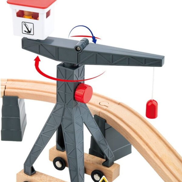 Tooky Toy Дървено влакче - Строителна площадка - играчки за момчета 4