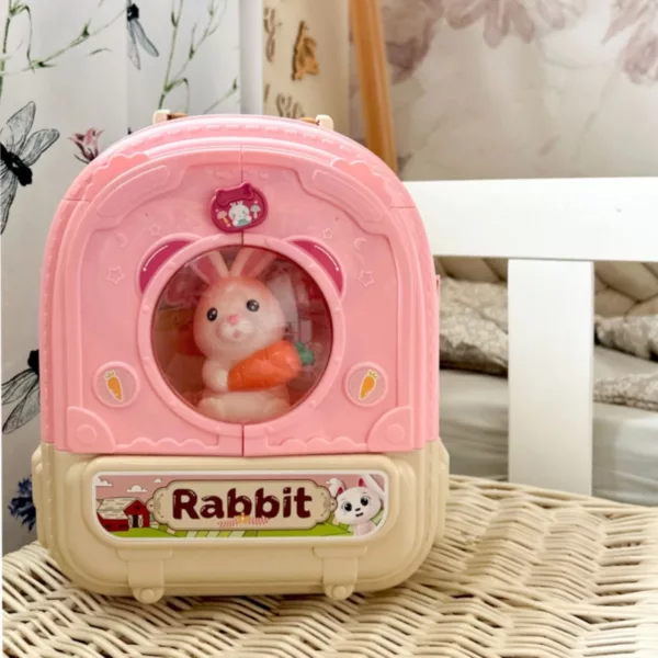 Розово детско куфарче с къщичка за животни и зайче Jolly за 3+