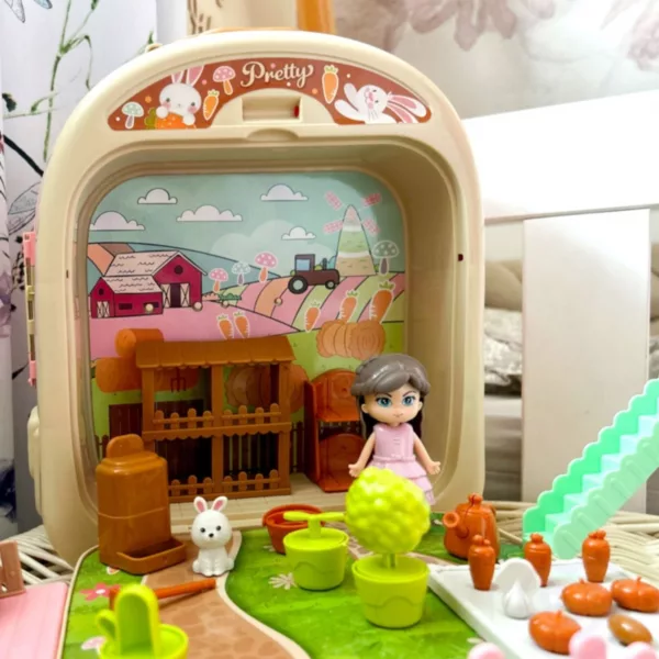 Къщичка за животни Jolly с кукла зайче и градински аксесоари за игра