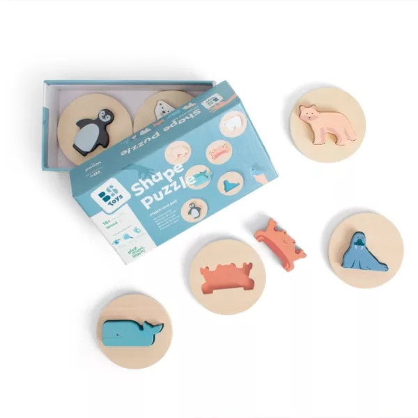 Монтесори пъзел Арктика дървена образователна игра 18+ месеца