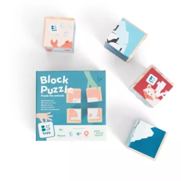 Пъзел от кубчета Арктика дървени образователни блокчета 18+ месеца