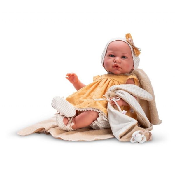 Reborn детска кукла - Бебе Хана с рокля и одеяло 1