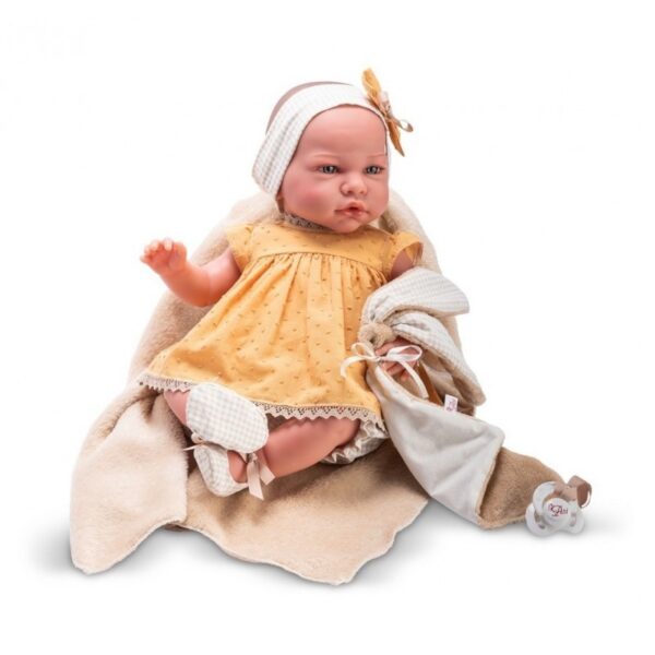 Reborn детска кукла - Бебе Хана с рокля и одеяло