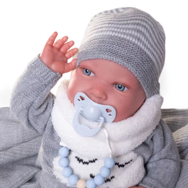 Reborn Пипо маха с ръчичка биберон в устата Antonio Juan