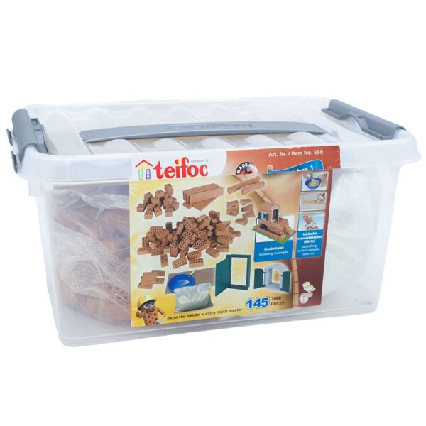 Кутия с творчески конструктор с тухли Teifoc – 145 части