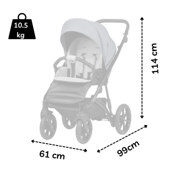 Бебешка количка Buba ZAZA2 2в1 WarmGrey 9