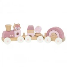 Дървено влакче за подреждане в розово Polar B 15