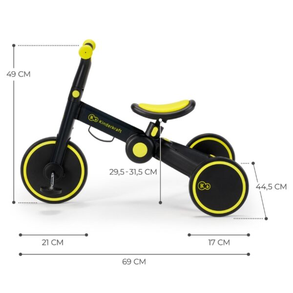 Триколка KinderKraft 3в1 4TRIKE черна 9