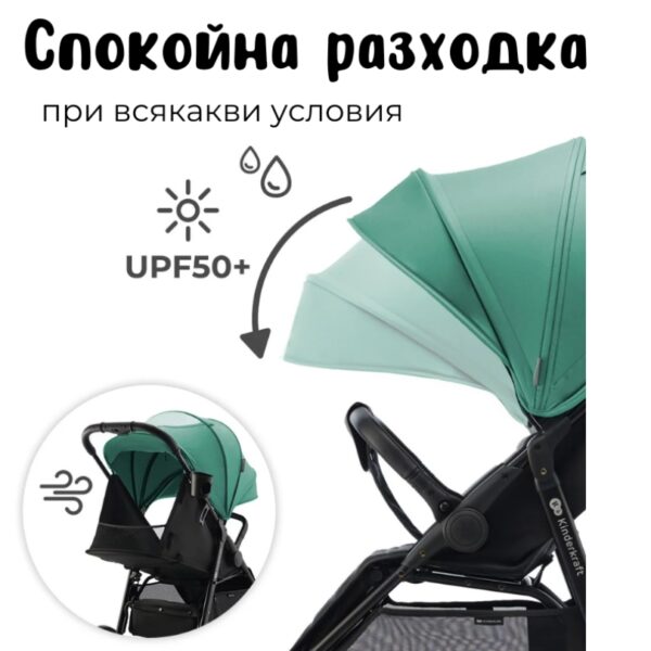 Бебешка количка KinderKraft RINE JUICY GREEN 3