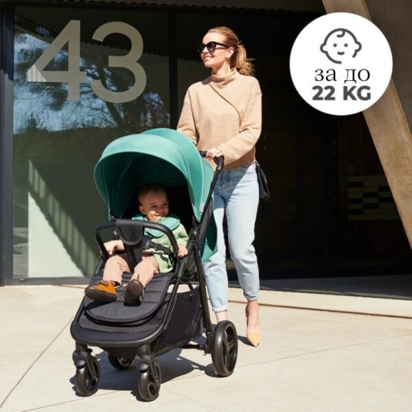 Бебешка количка KinderKraft RINE MOONLIGHT GREY 6