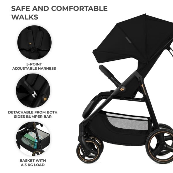 Бебешка количка KinderKraft TRIG 3 ONYX BLACK 5