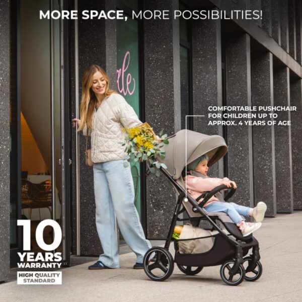 Бебешка количка KinderKraft TRIG 3 STONE BEIGE 1