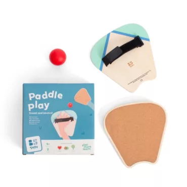 Дървен падел с коркова повърхност и червена топка 4+ години