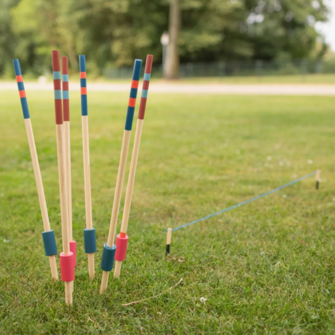 Дървена игра за хвърляне на копия комплект на открито 6+