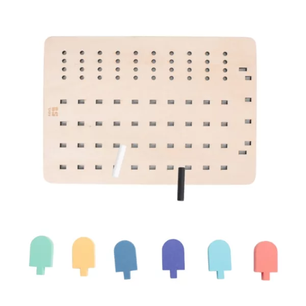 Детска логическа игра за разбиване на кодове с цветни дървени пулове 7+