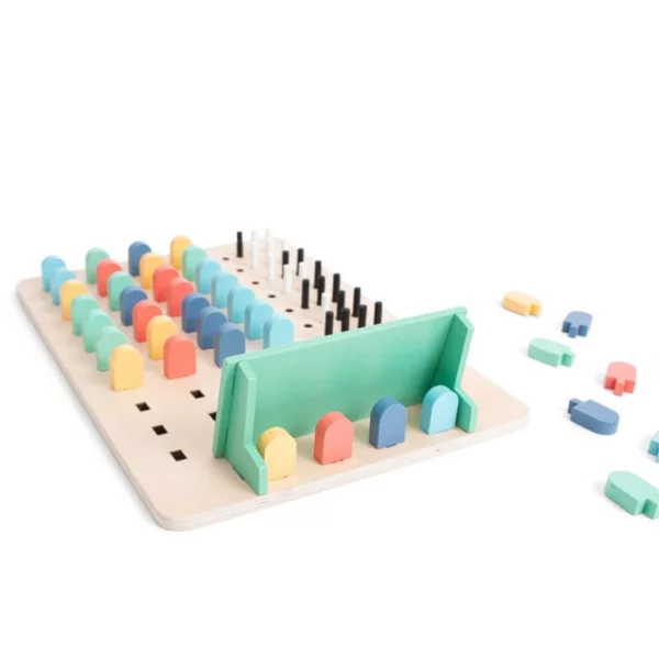 Детска логическа игра за разбиване на кодове с дървена преграда пастел 7+