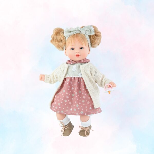 Говореща кукла бебе Мона с меко тяло с рокля