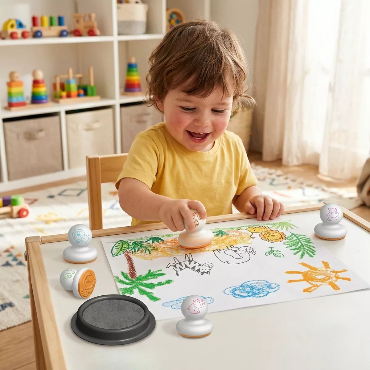 Комплект печати Макси Животните от саваната Crea Lign творческа игра с печати за деца 12+ месеца