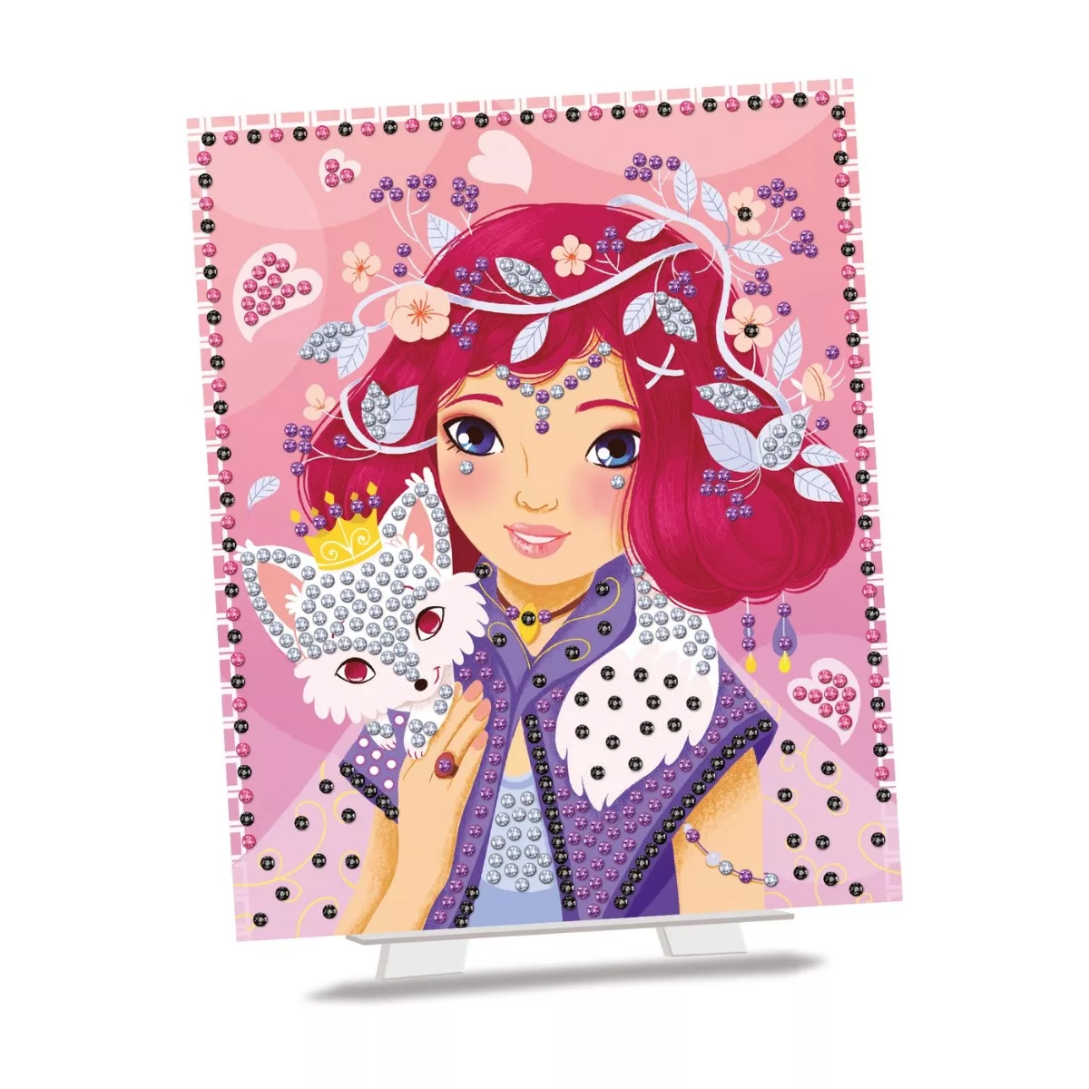 Картина момиче с диамантени камъчета от творчески комплект CreaLign