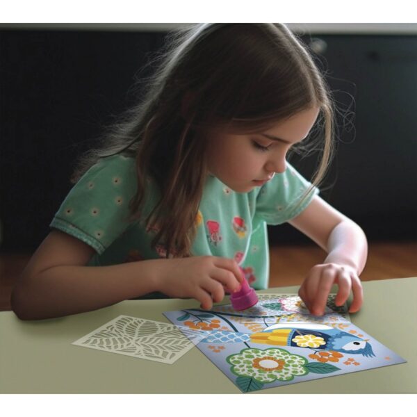 Комплект за рисуване с печати и шаблони - Джунгла 1