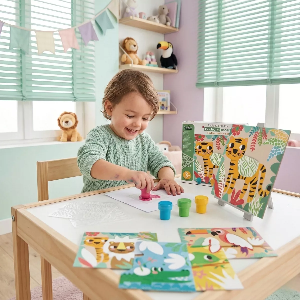 Творчески комплект за рисуване с печати и шаблони Джунгла Crea Lign творческа игра за деца