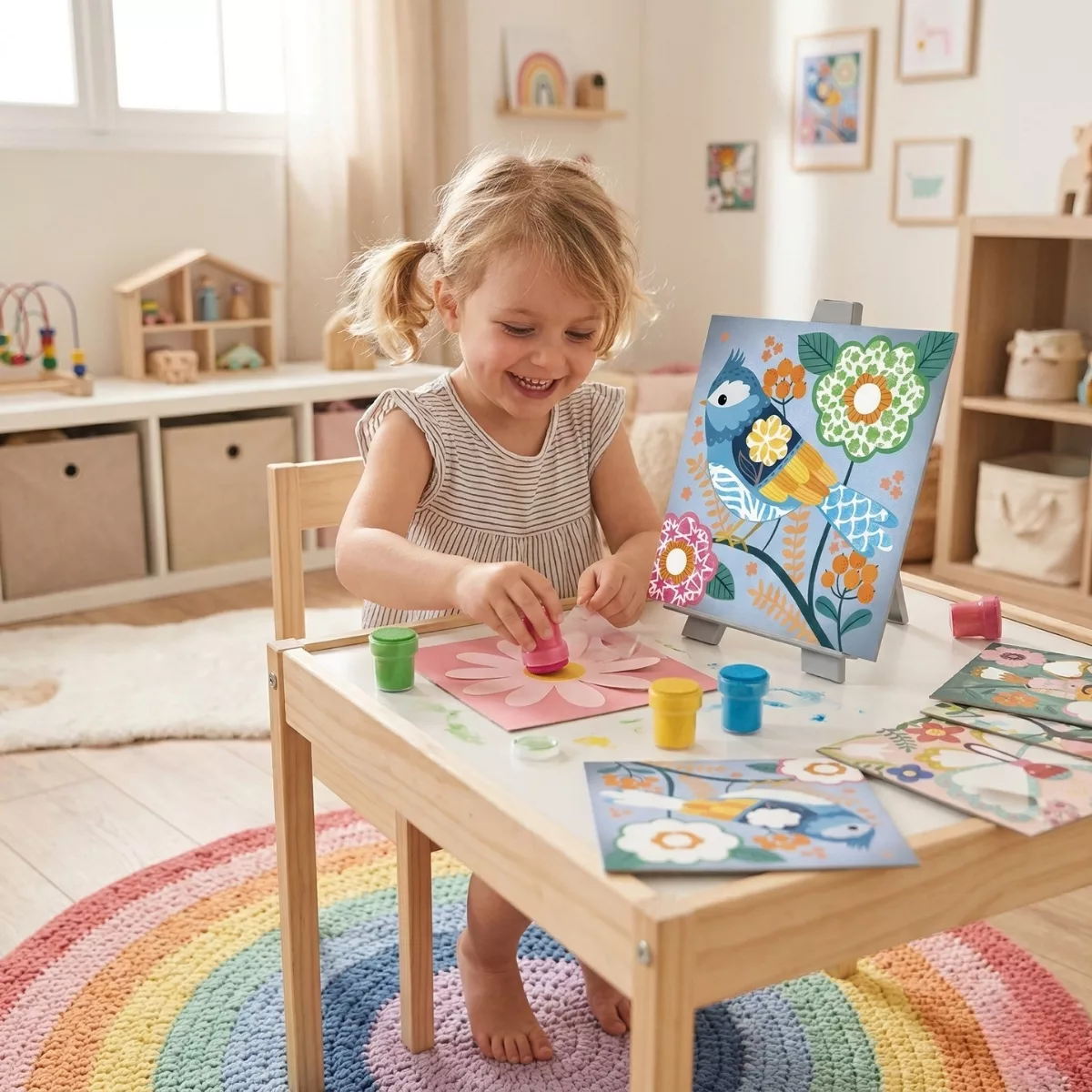 Творчески комплект за рисуване с печати и шаблони Пролет Crea Lign цветни печати и картини за деца 3+