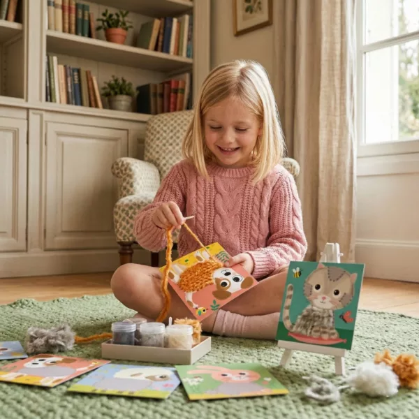 Комплект за шиене с прежда Моите пухкави животни Crea Lign творческа игра