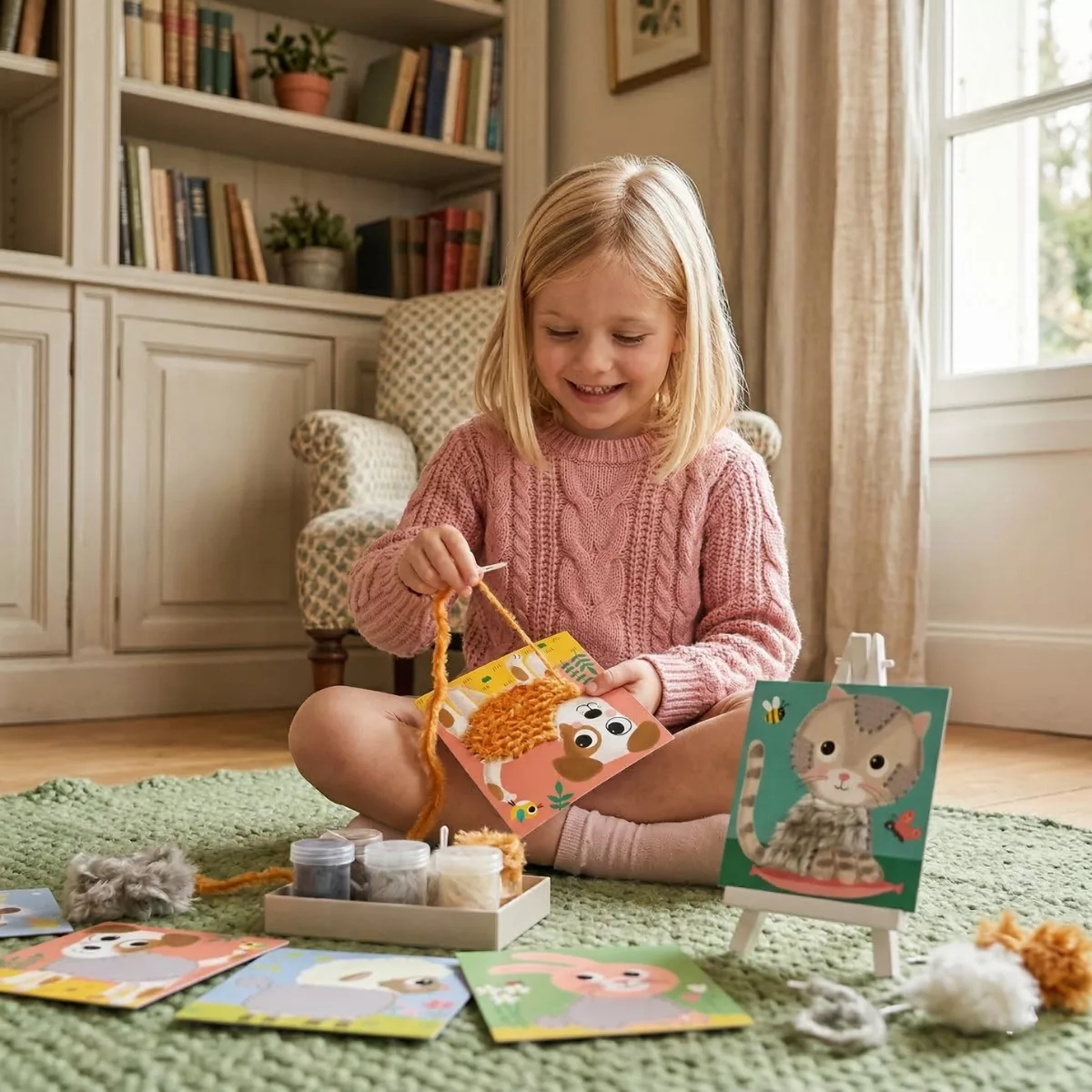 Комплект за шиене с прежда Моите пухкави животни Crea Lign творческа игра