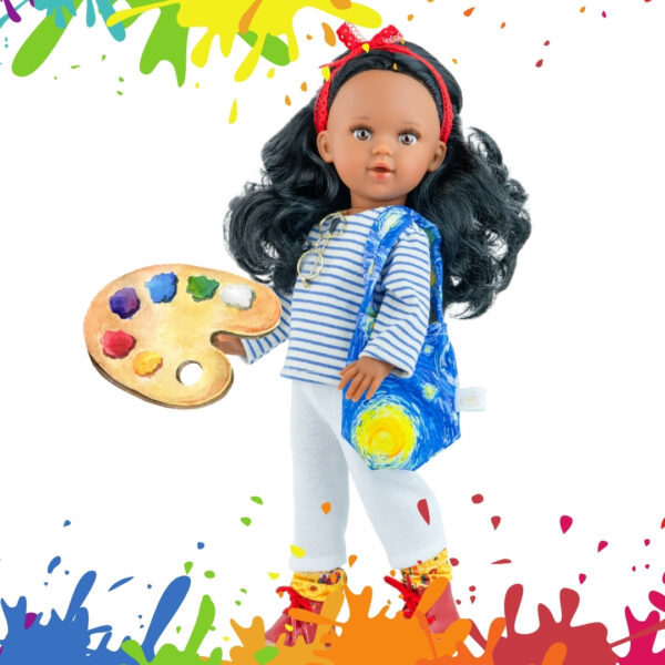 Кукла Марина артист - с очила, чанта и пъстър тоалет ще очарова всяко дете